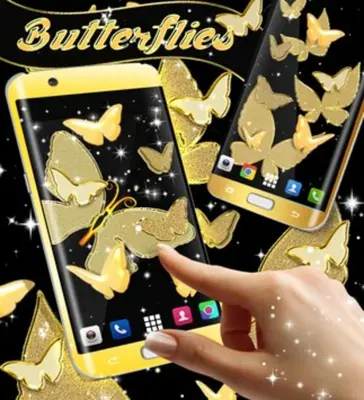 Gold butterfly live wallpaper android App screenshot 0