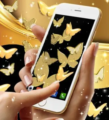 Gold butterfly live wallpaper android App screenshot 1