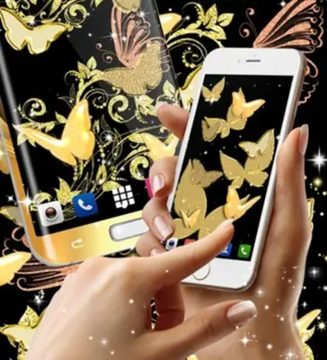 Gold butterfly live wallpaper android App screenshot 3