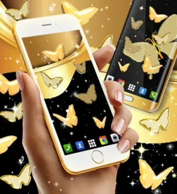 Gold butterfly live wallpaper android App screenshot 4