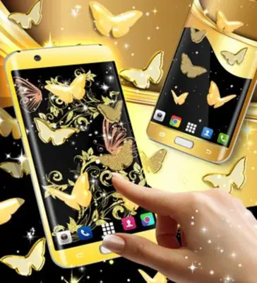 Gold butterfly live wallpaper android App screenshot 5